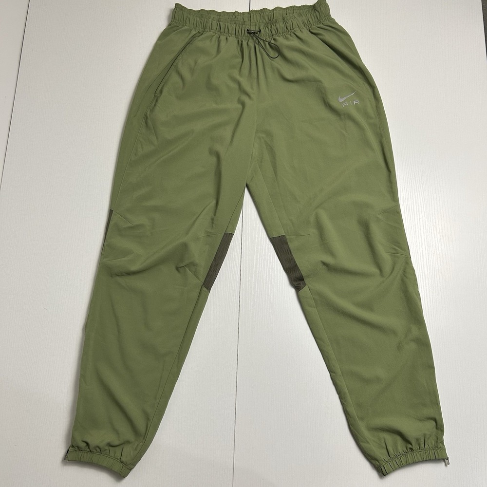 Nike Pants Womens Medium Green Dri-FIT Track Joggers Nike Air Zip Leg Cuff